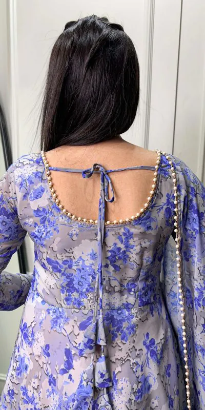 YNF 5008 Voilet Color Georgette Floral Printed Party Wear Gown Casual, Wedding, Party, Festive, Events Etc. Expected Delivery 4-6 Working Days 1799/- | Gowns, Bollywood Gowns, Creative Gowns, Designer Gowns, Embroidered Gowns, Party Wear Gowns