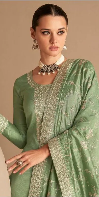 Ashirwad 9526 Green Color Sequence Embroidery Stone Work Salwar Suit , Wedding, Party, Festive, Events Etc. Expected Delivery 4-6 Working Days @2250/- | Jump Suits, Salwar suit, Casual Suits, Creative suits, Designer Suits, Palazzo Suits, Party Wear Suits, Straight Suits