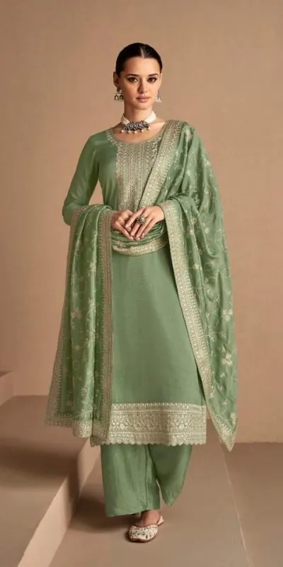 Ashirwad 9526 Green Color Sequence Embroidery Stone Work Salwar Suit , Wedding, Party, Festive, Events Etc. Expected Delivery 4-6 Working Days @2250/- | Jump Suits, Salwar suit, Casual Suits, Creative suits, Designer Suits, Palazzo Suits, Party Wear Suits, Straight Suits