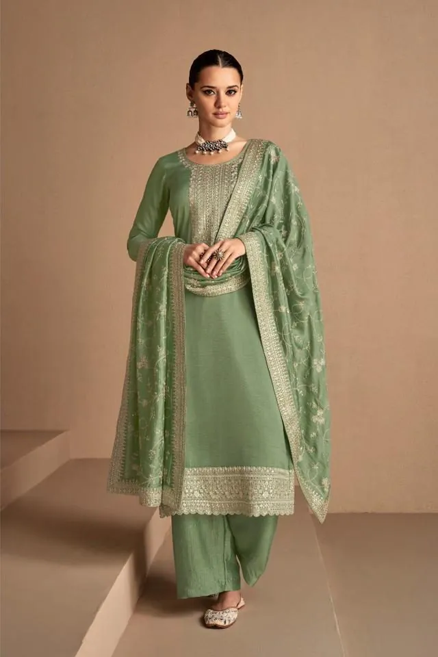 Ashirwad 9526 Green Color Sequence Embroidery Stone Work Salwar Suit , Wedding, Party, Festive, Events Etc. Expected Delivery 4-6 Working Days @2250/- | Jump Suits, Salwar suit, Casual Suits, Creative suits, Designer Suits, Palazzo Suits, Party Wear Suits, Straight Suits