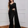 DF 3312 Black Color Georgette Embroidery Sequins Work Saree Casual, Party Wear, Wedding, Events Etc Delivery Expected.4-6 Working Days 1899/- | Designer Sarees, Sarees, Bollywood Sarees, Creative Sarees, Embroidered Sarees, Ethnic Saree, Modern Digital sarees, Party Wear Sarees