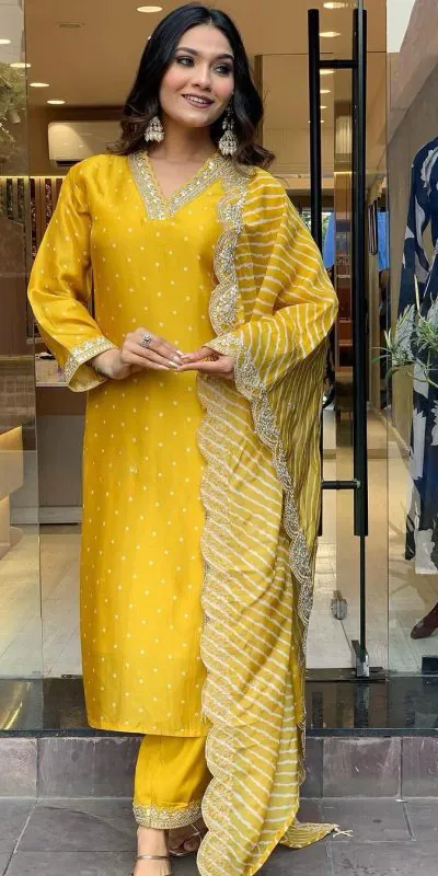 AD 149 Yellow Color Heavy Modal Silk Embroidery work Kurti Casual, Wedding, Party, Festive, Events Etc. Expected Delivery 4-6 Working Days @1899/- | Kurti, Bollywood Kurti, Creative Kurtis, Designer Kurti, Party Wear Kurti, Selfie Kurti