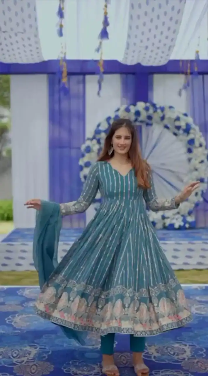 NSR 756 Blue Color Faux Georgette Embroidery Work With Full Sleeve Sharara Suit Casual, Wedding, Party, Festive, Events Etc. Delivery 4-6 Working Days 2199/ | Jump Suits, Salwar suit, Casual Suits, Creative suits, Designer Suits, Palazzo Suits, Party Wear Suits, Patiala Suits, Straight Suits