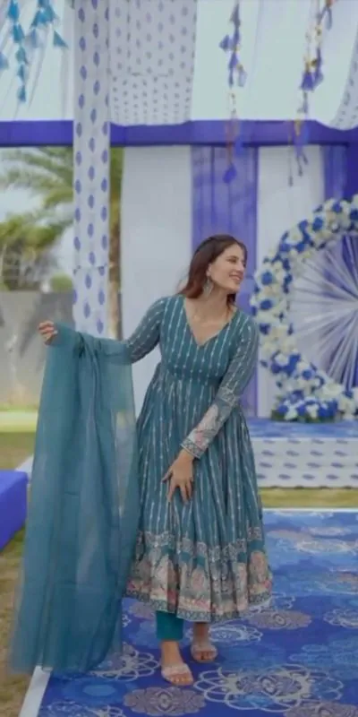 NSR 756 Blue Color Faux Georgette Embroidery Work With Full Sleeve Sharara Suit Casual, Wedding, Party, Festive, Events Etc. Delivery 4-6 Working Days 2199/ | Jump Suits, Salwar suit, Casual Suits, Creative suits, Designer Suits, Palazzo Suits, Party Wear Suits, Patiala Suits, Straight Suits