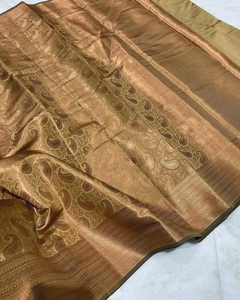 MS 252 Golden Color Soft Lichi Silk Border And Rich Pallu Saree Casual, Party Wear, Wedding, Events, Etc. Expected Delivery 4-6 Working Days 1449/- | Designer Sarees, Sarees, Bollywood Sarees, Creative Sarees, Embroidered Sarees, Ethnic Saree, Modern Digital sarees, Party Wear Sarees