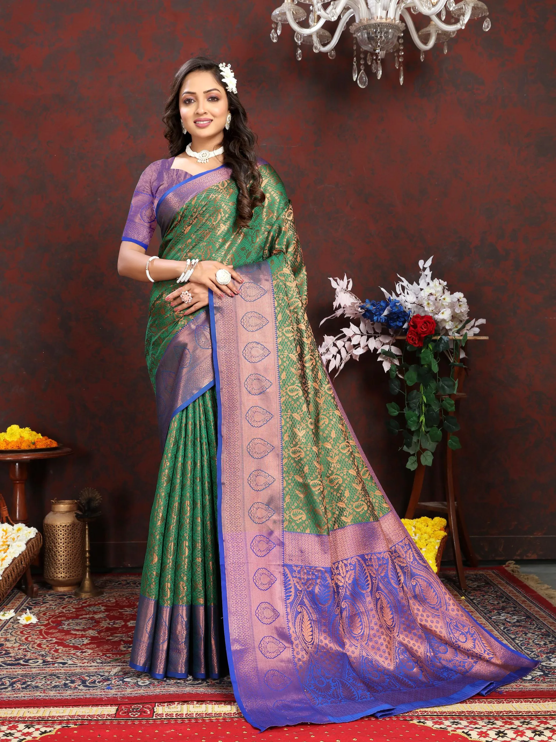 MB™3262 Green Color Lichi Silk Gold And Cooper Zari Weaving saree Casual, Wedding, Party, Festival, Events, Etc. Expected Delivery 4-6 Working Days @1599/- | Designer Sarees, Sarees, Bollywood Sarees, Creative Sarees, Embroidered Sarees, Ethnic Saree, Modern Digital sarees, Party Wear Sarees