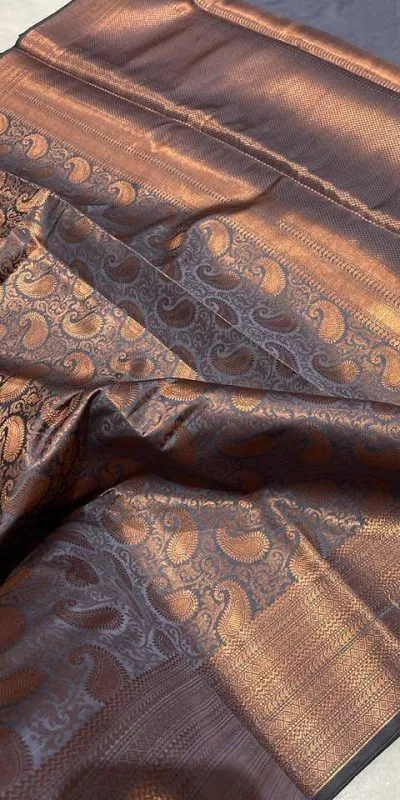 MS 252 Grey Color Soft Lichi Silk Border And Rich Pallu Saree Casual, Party Wear, Wedding, Events, Etc. Expected Delivery 4-6 Working Days 1449/- | Designer Sarees, Sarees, Bollywood Sarees, Creative Sarees, Embroidered Sarees, Ethnic Saree, Modern Digital sarees, Party Wear Sarees