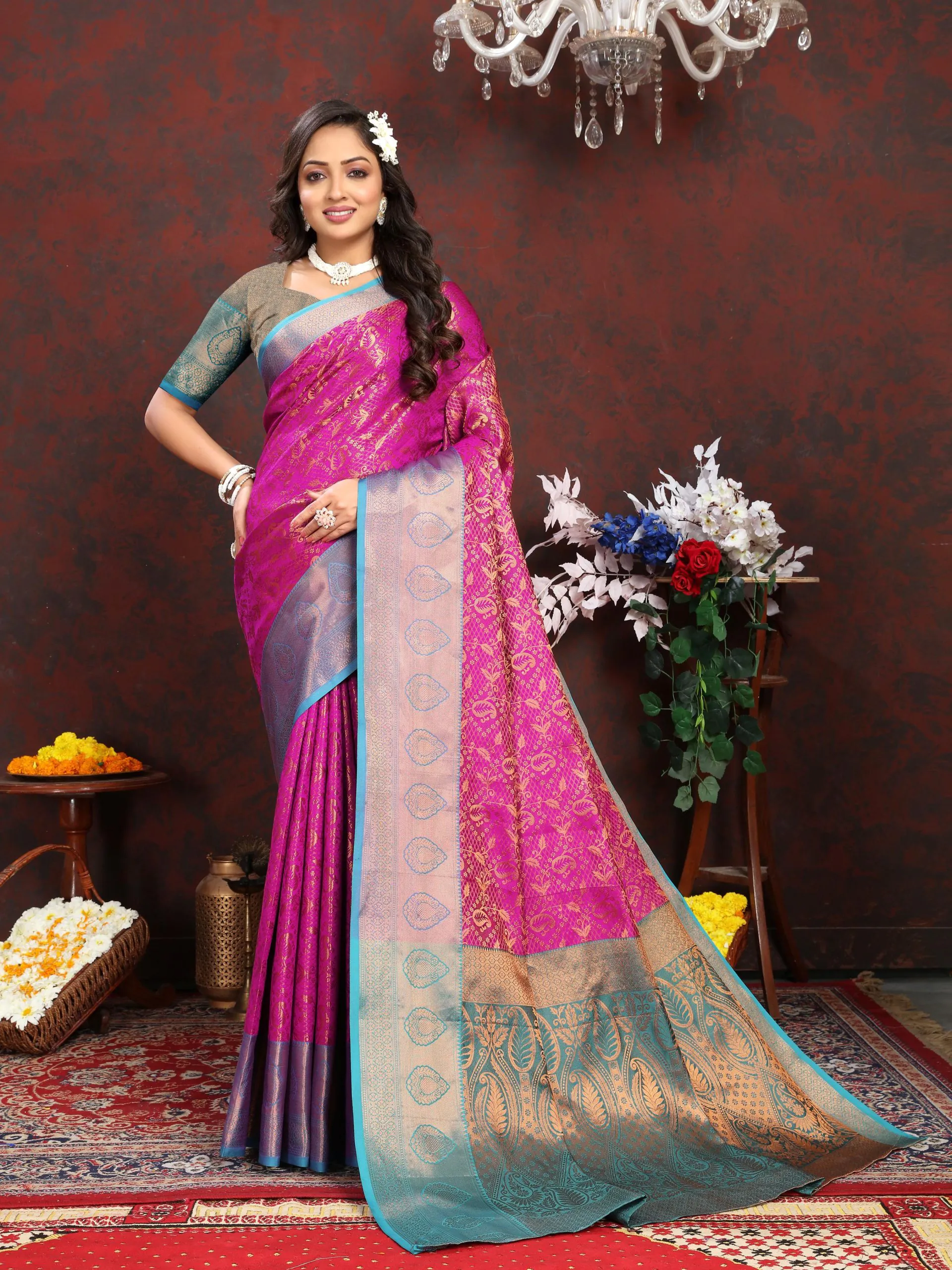 MB™️ 3262 Pink Color Lichi Silk Gold And Cooper Zari Weaving saree Casual, Wedding, Party, Festival, Events, Etc. Expected Delivery 4-6 Working Days @1599/- | Designer Sarees, Sarees, Bollywood Sarees, Creative Sarees, Embroidered Sarees, Ethnic Saree, Modern Digital sarees, Party Wear Sarees