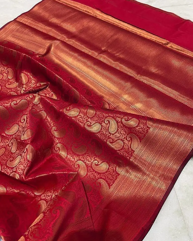 MS 252 Red Color Soft Lichi Silk Border And Rich Pallu Saree Casual, Party Wear, Wedding, Events, Etc. Expected Delivery 4-6 Working Days 1449/- | Designer Sarees, Sarees, Bollywood Sarees, Creative Sarees, Embroidered Sarees, Ethnic Saree, Modern Digital sarees, Party Wear Sarees