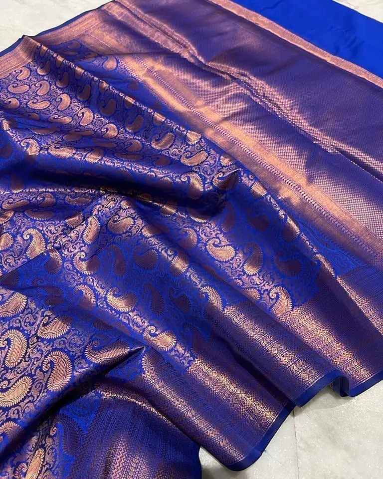 MS 252 Royal Blue Color Soft Lichi Silk Border And Rich Pallu Saree Casual, Party Wear, Wedding, Events, Etc. Expected Delivery 4-6 Working Days 1449/- | Designer Sarees, Sarees, Bollywood Sarees, Creative Sarees, Embroidered Sarees, Ethnic Saree, Modern Digital sarees, Party Wear Sarees