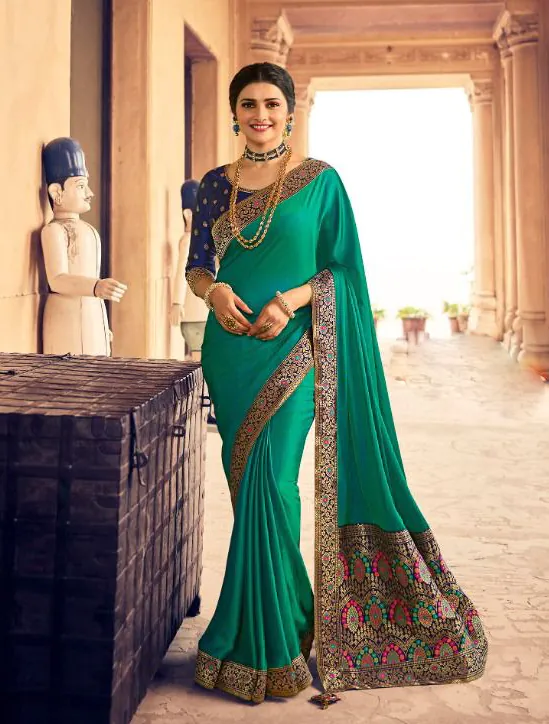 JR  TANVI Rama Green Saree : Premium Sana Silk With Beautiful Jacquard Lace Blouse : Heavy Jacquard Fabrics  Daily, Casual, Festive @1549/- | Designer Sarees, Sarees, Bollywood Sarees, Creative Sarees, Embroidered Sarees, Ethnic Saree, Modern Digital sarees, Party Wear Sarees