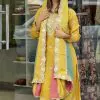 Fantastic Yellow Color Georgette Embroidery Work Sharara Suit