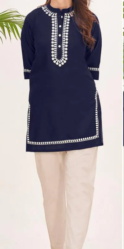 INLI Zia Black Color Heavy Rayon With Embroidery work Kurti Casual, Wedding, Party, Festive, Events Etc. Expected Delivery 4-6 Working Days @1299/- | Kurti, Bollywood Kurti, Creative Kurtis, Designer Kurti, Party Wear Kurti, Selfie Kurti