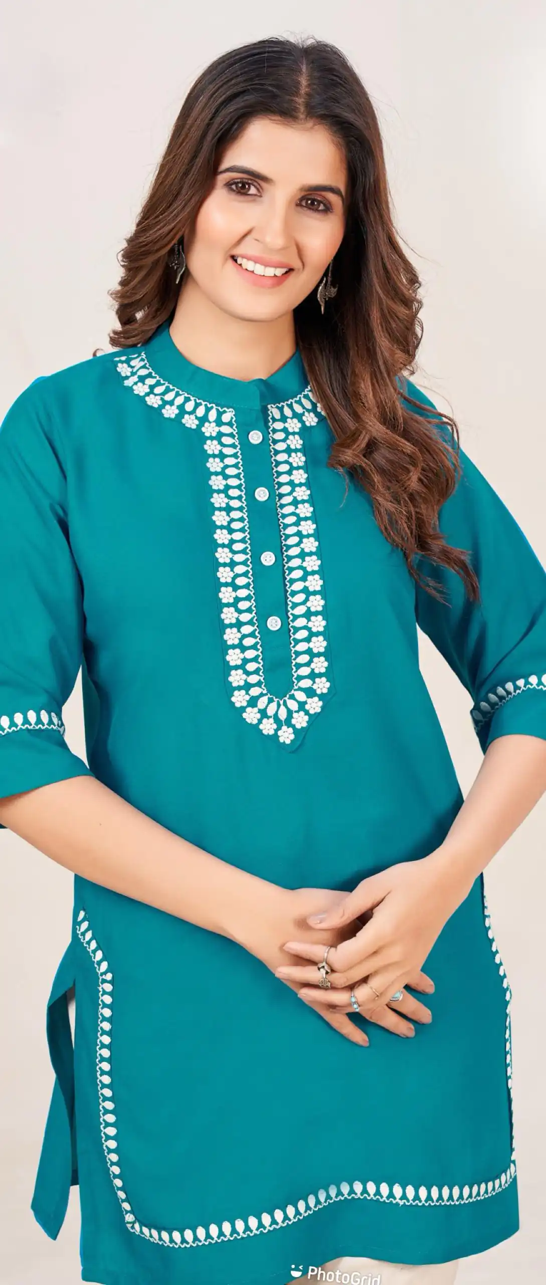  INLI Zia Blue  Color Rayon With Embroidery work Kurti Casual, Wedding, Party, Festive, Events Etc. Expected Delivery 4-6 Working Days @1299/- | Kurti, Bollywood Kurti, Creative Kurtis, Designer Kurti, Party Wear Kurti, Selfie Kurti