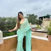JR 582 Sky Blue Color Georgette Sequence Work Saree Casual, Party Wear, Wedding, Events Etc. Expected Delivery 4-6 Working Days @1599/- | Designer Sarees, Sarees, Bollywood Sarees, Creative Sarees, Embroidered Sarees, Ethnic Saree, Modern Digital sarees, Party Wear Sarees