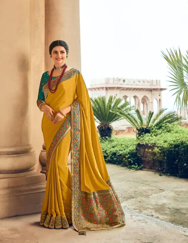 JR  TANVI Yellow Saree : Premium Sana Silk With Beautiful Jacquard Lace Blouse : Heavy Jacquard Fabrics  Daily, Casual, Festive @1549/- | Designer Sarees, Sarees, Bollywood Sarees, Creative Sarees, Embroidered Sarees, Ethnic Saree, Modern Digital sarees, Party Wear Sarees