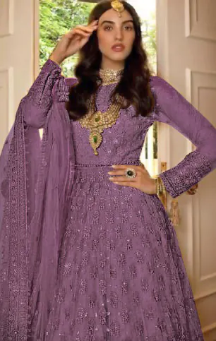 FC 194 Purple Color Net Embroidery And Mirror work Anarkali Suit Wedding, Party, Festive, Events Etc. Expected 4-6 Working Days @1999/- | Anarkali Suits, Bollywood Anarkali, Creative-Anarkali, Designer Anarkali, Embroidered Anarkali, Party Wear Anarkali