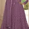 Grace Purple Color Net Embroidery And Mirror Work Anarkali Suit