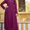 Grand Look Maroon Color Heavy Rayon with Schiffli Work Kurti