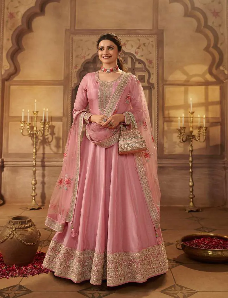 FC Noor Pink  Gown Dola Silk Embroidery Sequence Work Anarkali Suit Wedding, Party, Festive events, etc. Expected Delivery  4-6 Working Days @2399/- Only | Anarkali Suits, Bollywood Anarkali, Creative-Anarkali, Designer Anarkali, Embroidered Anarkali, Party Wear Anarkali