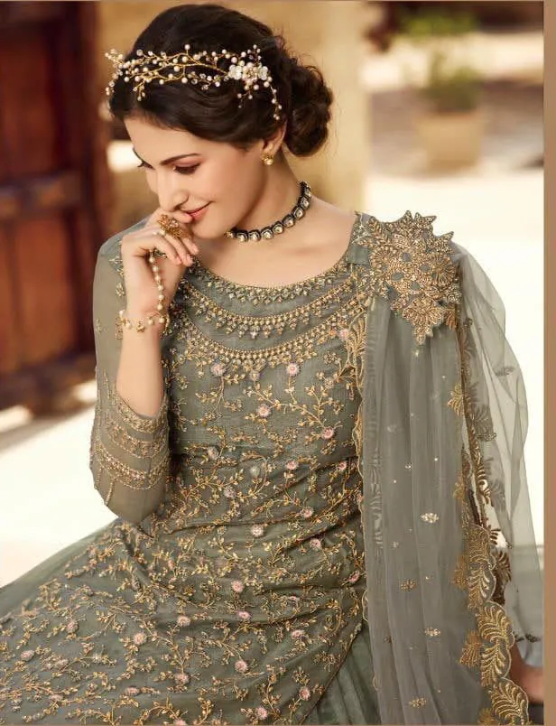 S 15030 Grey Color Georgette Soft Net Sequence Embroidery Work Lehenga Choli Wedding, Party, Events Etc. Expected Delivery 4-6 Working Days @2299/- | Lehenga, Bollywood Lehenga, Creative Lehenga, Designer Lehenga, Embroidered Lehenga, Party Wear Lehenga