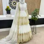 ZF 362 White Color Faux Georgette With Heavy Embroidery Sequence Work Lehenga Choli Wedding, Party, Events Etc. Expected Delivery 4-6 Working Days 2099/- | Lehenga, Bollywood Lehenga, Creative Lehenga, Designer Lehenga, Embroidered Lehenga, Party Wear Lehenga