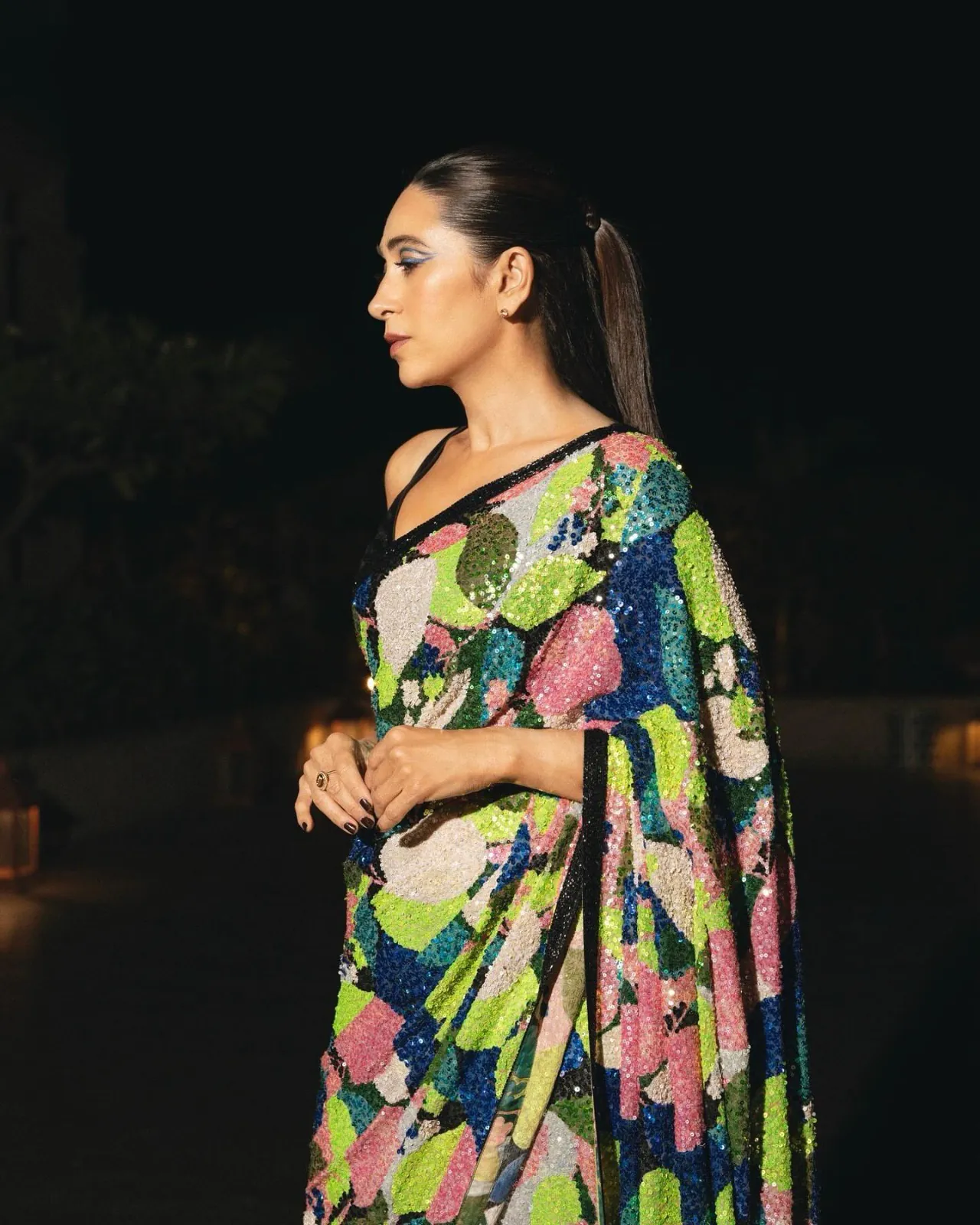 DF 3402 Karishma kapoor Multi Color Georgette Embroidery Sequins Saree Casual, Party Wear, Wedding, Events Etc Delivery .4-6 Working Days 1999/- | Designer Sarees, Sarees, Bollywood Sarees, Creative Sarees, Embroidered Sarees, Ethnic Saree, Modern Digital sarees, Party Wear Sarees