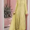 Latest Yellow Color Georgette Embroidered Sequence Work Straight Salwar Suit