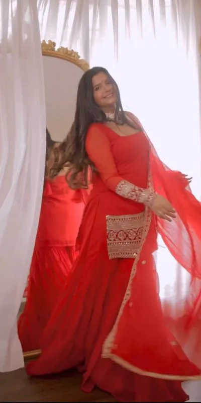 RTC 5662 Red Color Faux Georgette thread Sequence Work Sharara Suit Casual, Wedding, Party, Festive, Events Etc. Expected Delivery 4-6 Working Days @1949/- | Casual Suits, Jump Suits, Salwar suit, Creative suits, Designer Suits, Palazzo Suits, Party Wear Suits, Patiala Suits, Straight Suits