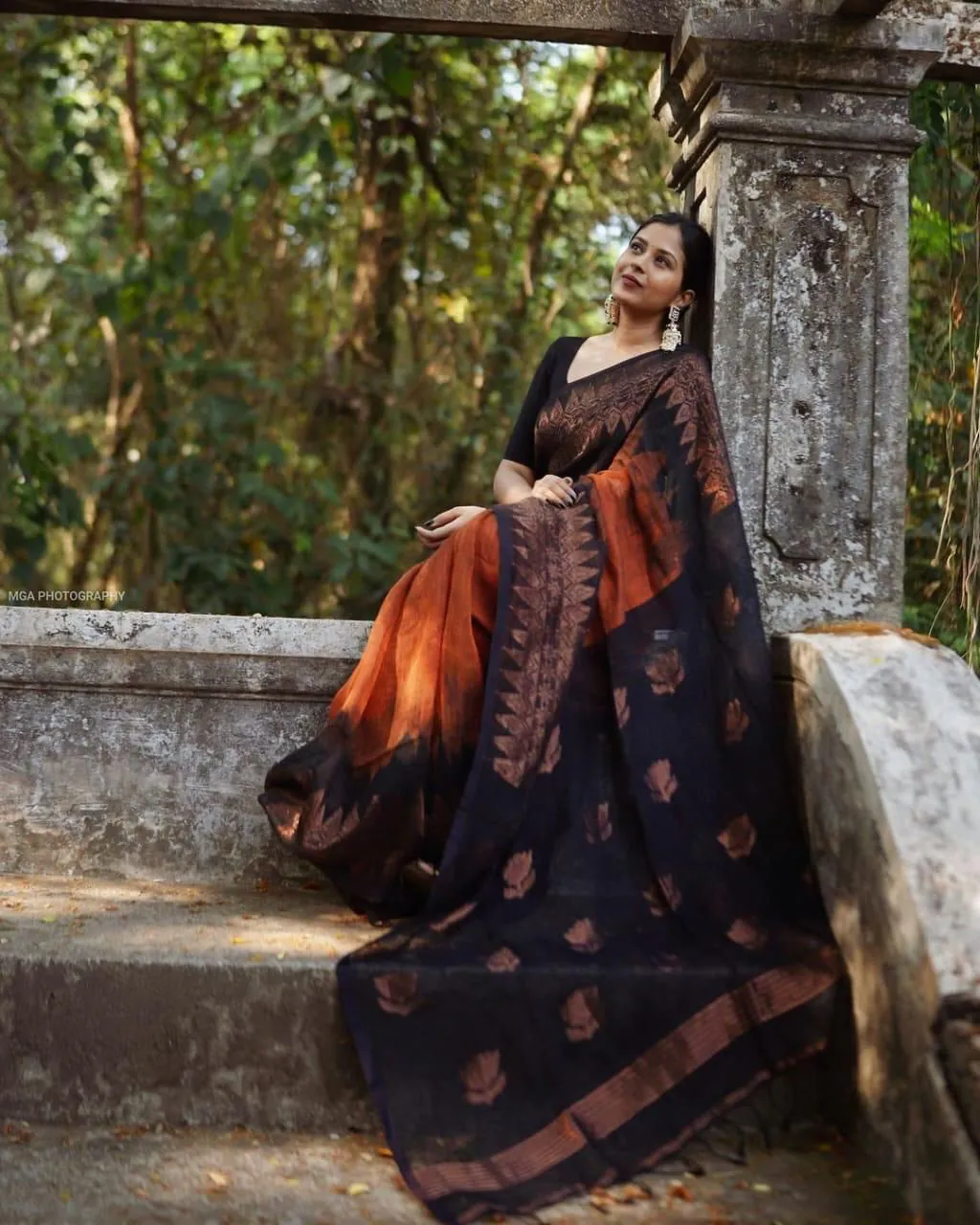 KP 5053 Black & Orange Color Soft Lilan Slab Weaving Work Saree Casual, Party Wear, Wedding, Events Etc. Expected Delivery 4-6 Working Days @1499/- | Designer Sarees, Sarees, Bollywood Sarees, Creative Sarees, Embroidered Sarees, Ethnic Saree, Modern Digital sarees, Party Wear Sarees