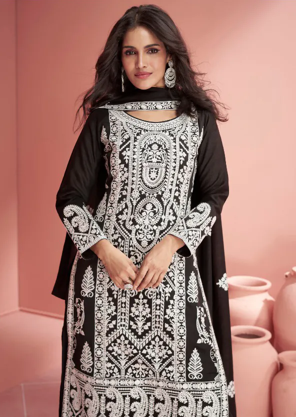 Ashirwad 9904 Black Color heavy sequence Embroidery work Salwar Suit , Wedding, Party, Festive, Events Etc. Expected Delivery 4-6 Working Days @2999/- | Jump Suits, Salwar suit, Casual Suits, Creative suits, Designer Suits, Palazzo Suits, Party Wear Suits, Patiala Suits, Straight Suits