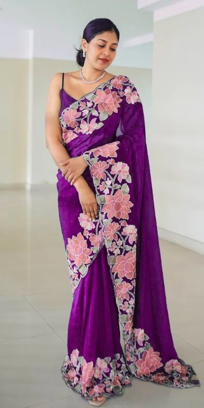 VVT 508 Purple Color Heavy Rangoli with Multi embroidery Saree Casual, Party Wear, Wedding, Events, Etc. Expected Delivery 4-6 Working Days 1999/- | Designer Sarees, Sarees, Bollywood Sarees, Creative Sarees, Embroidered Sarees, Ethnic Saree, Modern Digital sarees, Party Wear Sarees