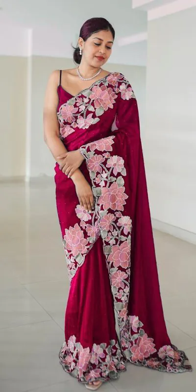 VVT 508 Red Color Heavy Rangoli with Multi embroidery Saree Casual, Party Wear, Wedding, Events Etc. Expected Delivery 4-6 Working Days 1999/- | Designer Sarees, Sarees, Bollywood Sarees, Creative Sarees, Embroidered Sarees, Ethnic Saree, Modern Digital sarees, Party Wear Sarees