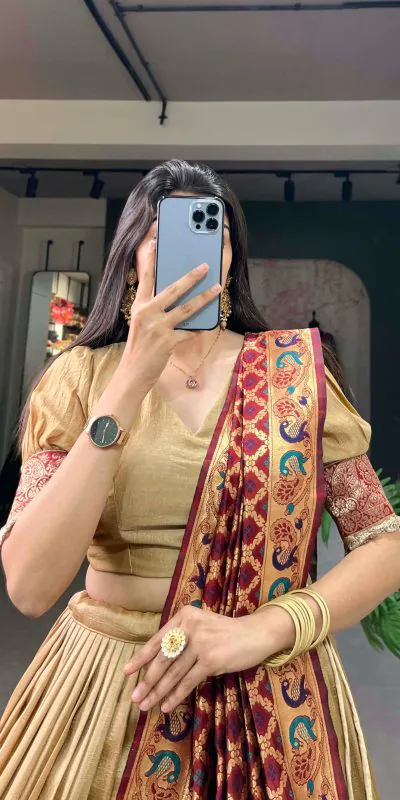 LNB2014 Chickoo Color Vichitra Silk Jacquard Lace Lehenga Choli Traditional, Festive, Party, Wedding, Events,etc. Expected Delivery 4-6 Working Days @1999/- | Lehenga, Bollywood Lehenga, Creative Lehenga, Designer Lehenga, Embroidered Lehenga, Party Wear Lehenga