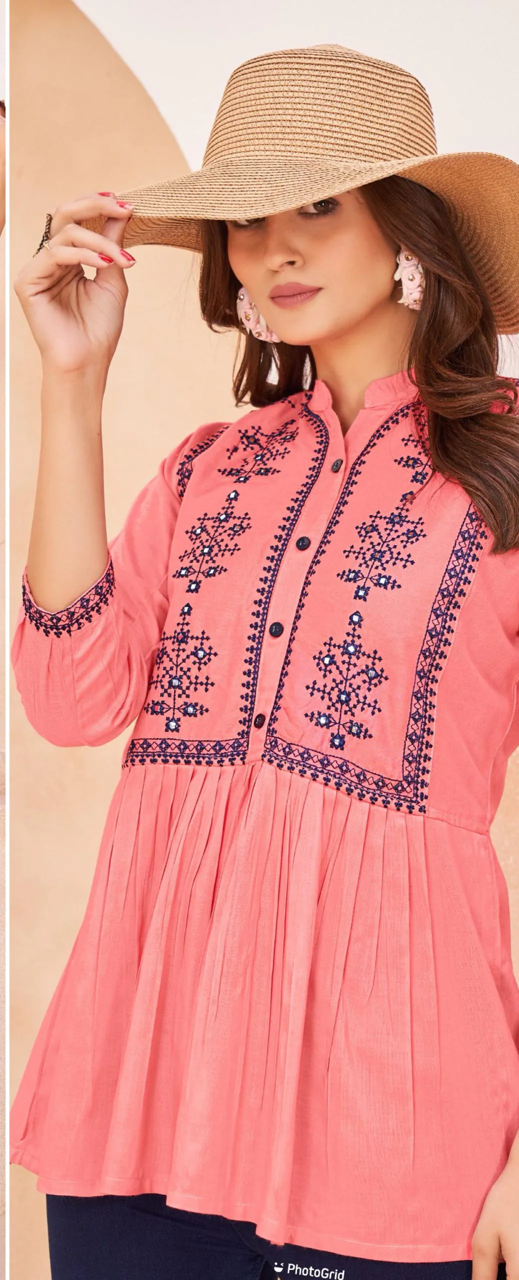 INLI Bubbly Pink Color Georgette Sequins Embroidery work Kurti Casual, Wedding, Party, Festive, Events Etc. Expected Delivery 4-6 Working Days @999/- | Kurti, Bollywood Kurti, Creative Kurtis, Designer Kurti, Party Wear Kurti, Selfie Kurti