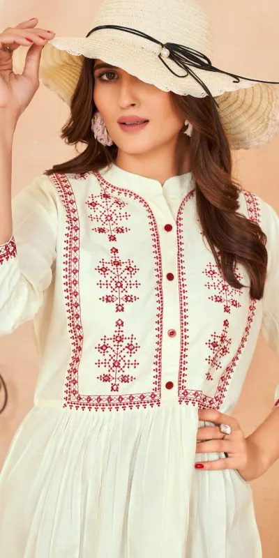 INLI Bubbly Yellow Color Heavy Rayon Embroidery work Kurti Casual, Wedding, Party, Festive, Events Etc. Expected Delivery 4-6 Working Days @999/- | Kurti, Bollywood Kurti, Creative Kurtis, Designer Kurti, Party Wear Kurti, Selfie Kurti