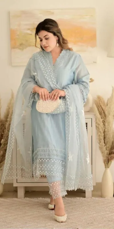 NSR 600 Light Blue Color Jam Cotton Embroidery Work Sharara Suit Sharara Suit Casual, Wedding, Party, Festive, Events Etc. Delivery 4-6 Working Days @1799/ | Jump Suits, Salwar suit, Casual Suits, Creative suits, Designer Suits, Palazzo Suits, Party Wear Suits, Patiala Suits, Straight Suits