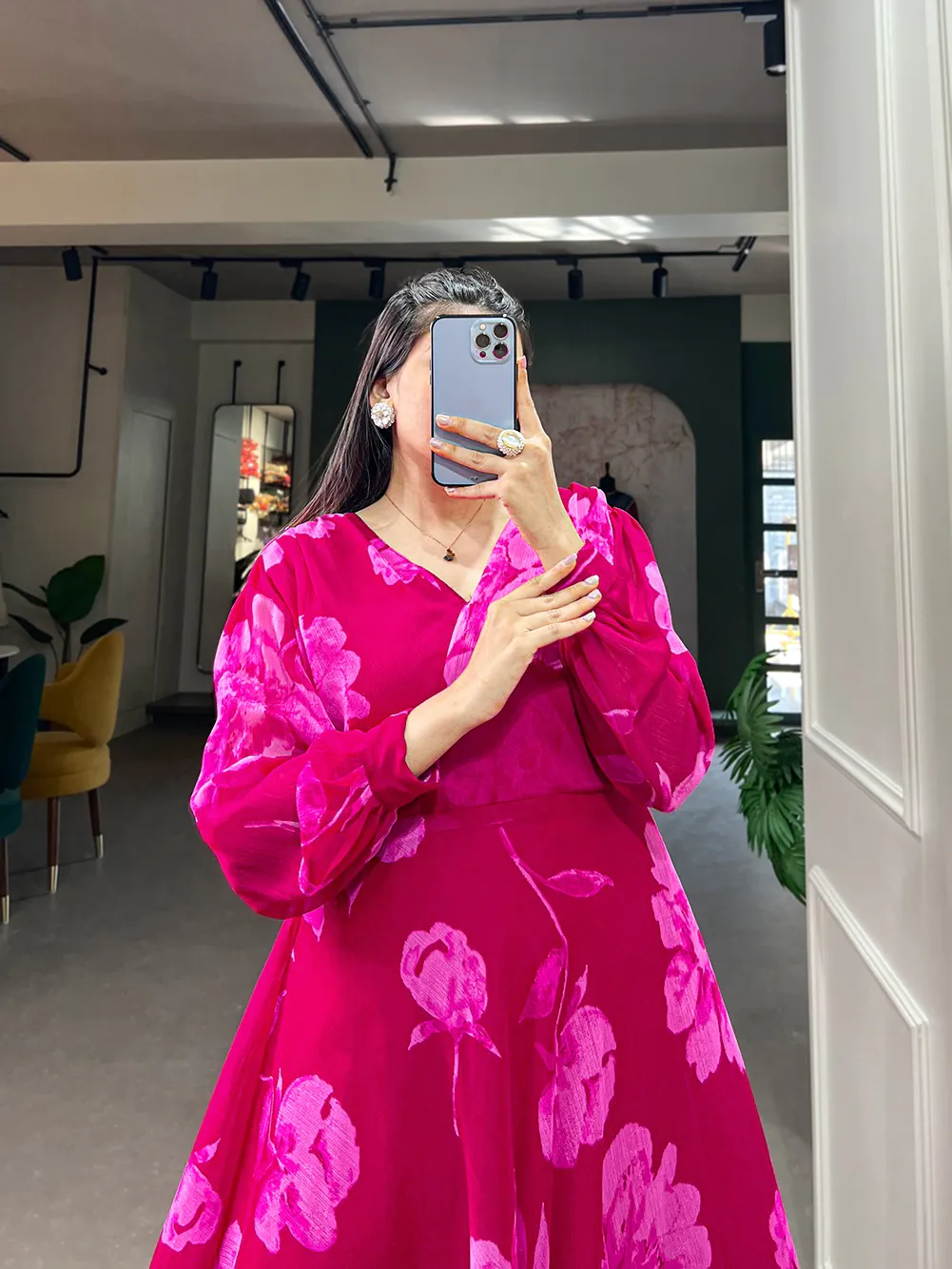 YNF 5011 Pink Color Chiffon Floral Printed Party Wear Gown Casual, Wedding, Party, Festive, Events Etc. Expected Delivery 4-6 Working Days @1499/- | Gowns, Bollywood Gowns, Creative Gowns, Designer Gowns, Embroidered Gowns, Party Wear Gowns