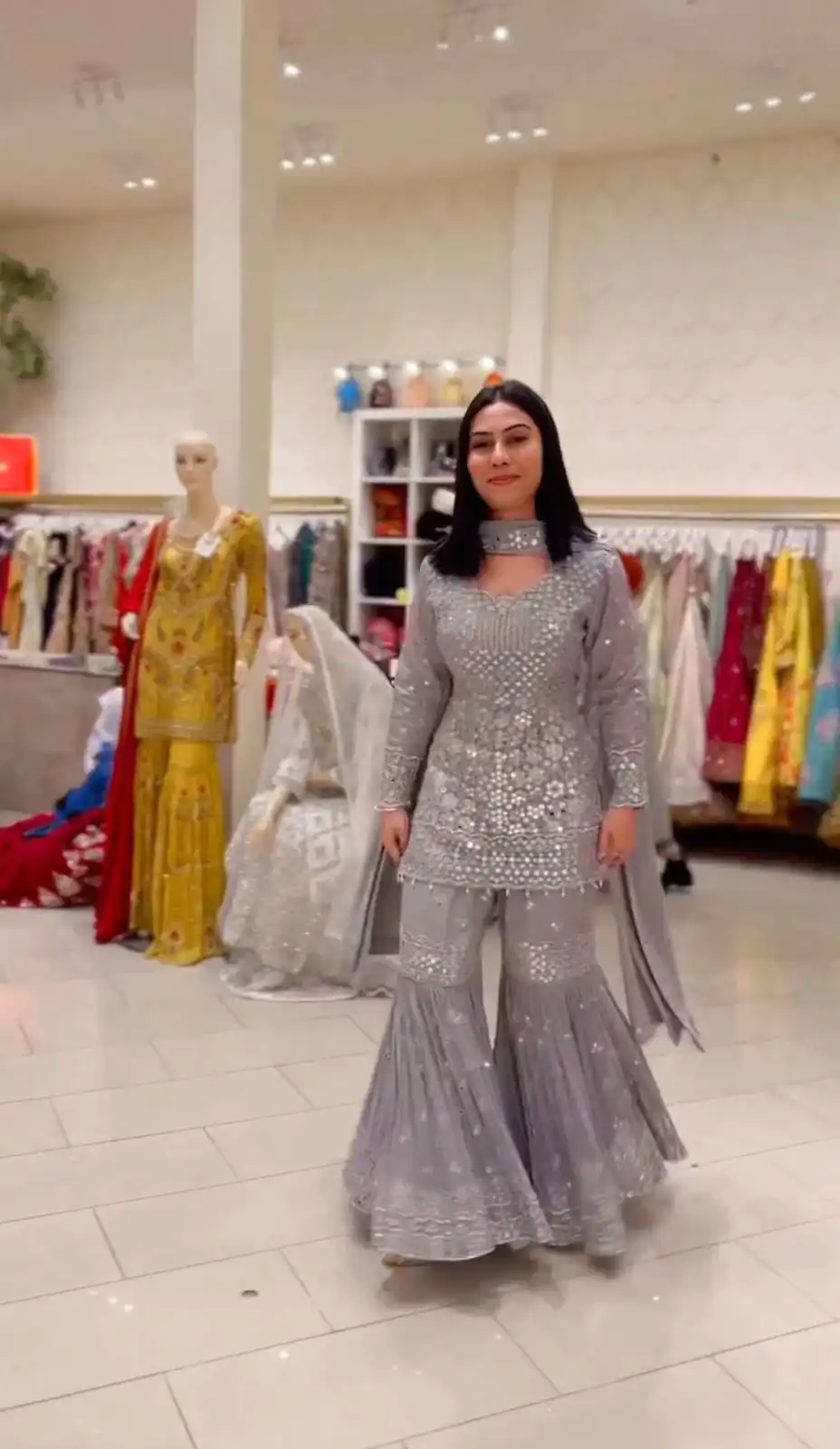 ZSR 3010 Grey Color Faux Georgette Embroidery Work Sharara Suit Casual, Wedding, Party, Festive, Events Etc. Expected Delivery 4-6 Working Days @2349/- | Jump Suits, Salwar suit, Casual Suits, Creative suits, Designer Suits, Palazzo Suits, Party Wear Suits, Patiala Suits, Straight Suits