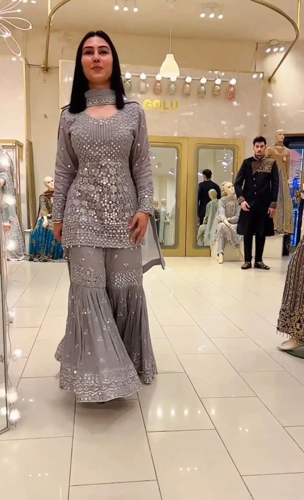 ZSR 3010 Grey Color Faux Georgette Embroidery Work Sharara Suit Casual, Wedding, Party, Festive, Events Etc. Expected Delivery 4-6 Working Days @2349/- | Jump Suits, Salwar suit, Casual Suits, Creative suits, Designer Suits, Palazzo Suits, Party Wear Suits, Patiala Suits, Straight Suits