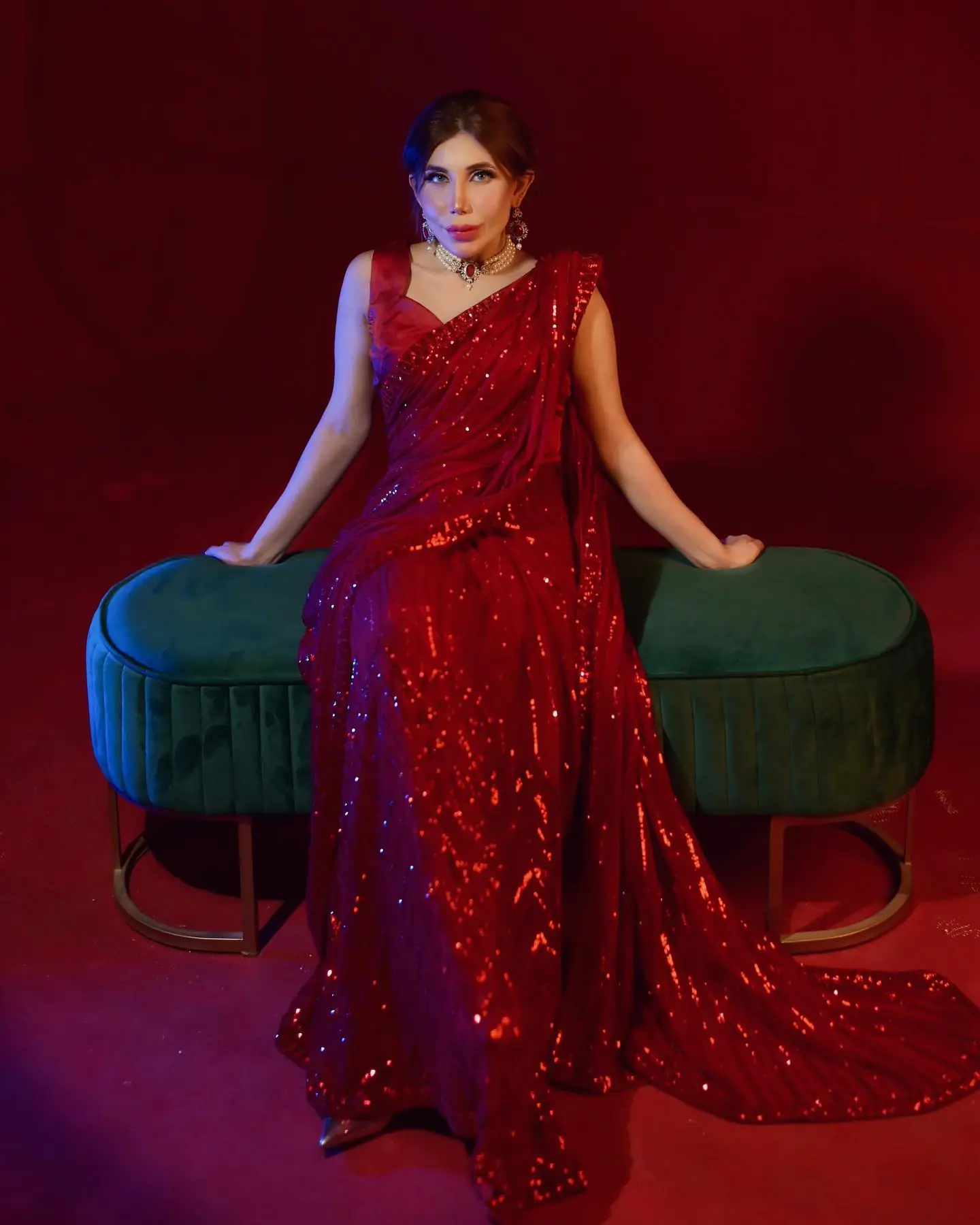 JR 601 Red Color Georgette Embroidery Sequence Work Casual, Party Wear, Wedding, Events Etc. Expected Delivery 4-6 Working Days @1699/- | Designer Sarees, Sarees, Bollywood Sarees, Creative Sarees, Embroidered Sarees, Ethnic Saree, Modern Digital sarees, Party Wear Sarees