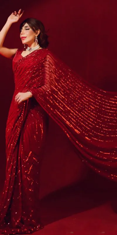 JR 601 Red Color Georgette Embroidery Sequence Work Casual, Party Wear, Wedding, Events Etc. Expected Delivery 4-6 Working Days @1699/- | Designer Sarees, Sarees, Bollywood Sarees, Creative Sarees, Embroidered Sarees, Ethnic Saree, Modern Digital sarees, Party Wear Sarees