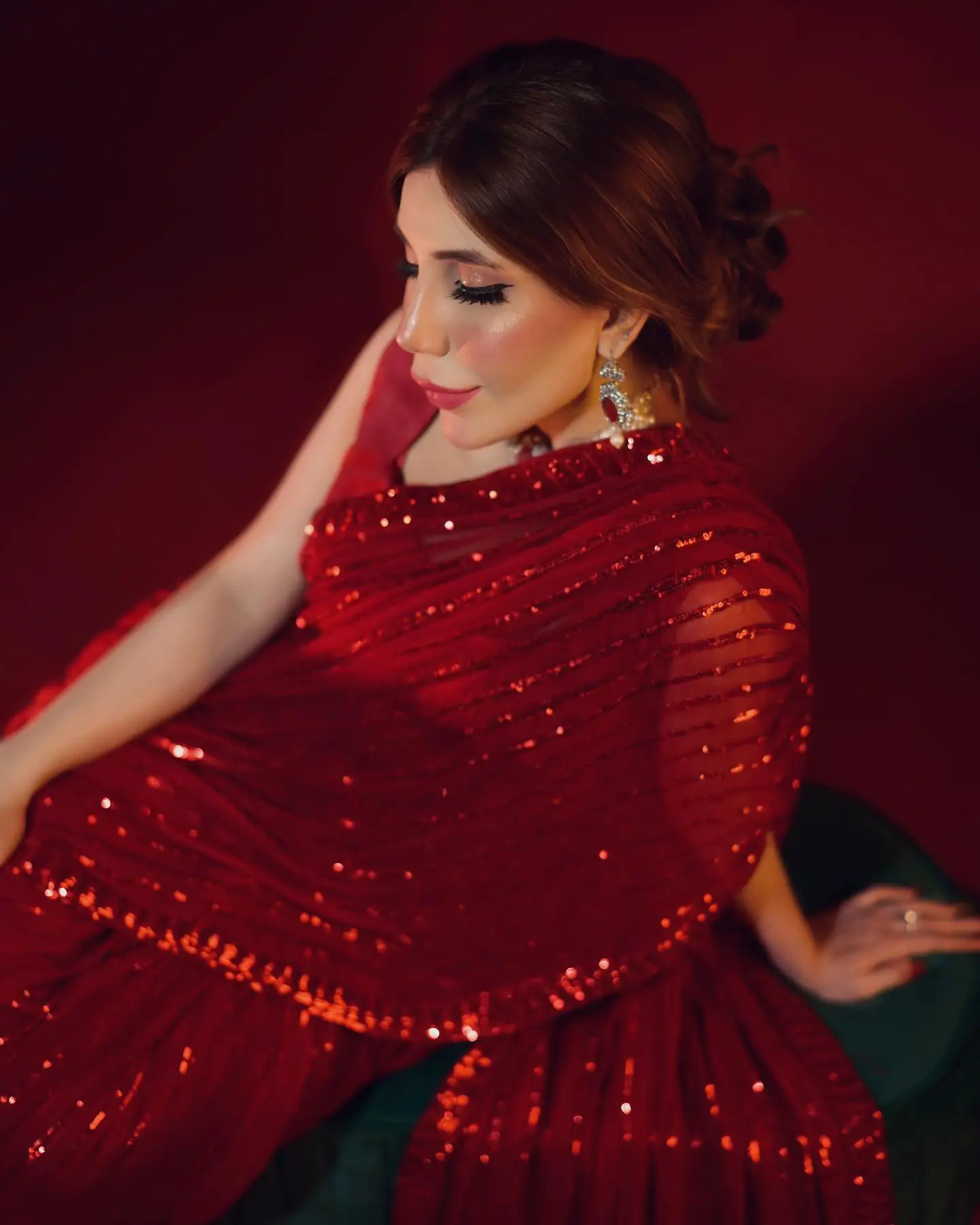 JR 601 Red Color Georgette Embroidery Sequence Work Casual, Party Wear, Wedding, Events Etc. Expected Delivery 4-6 Working Days @1699/- | Designer Sarees, Sarees, Bollywood Sarees, Creative Sarees, Embroidered Sarees, Ethnic Saree, Modern Digital sarees, Party Wear Sarees