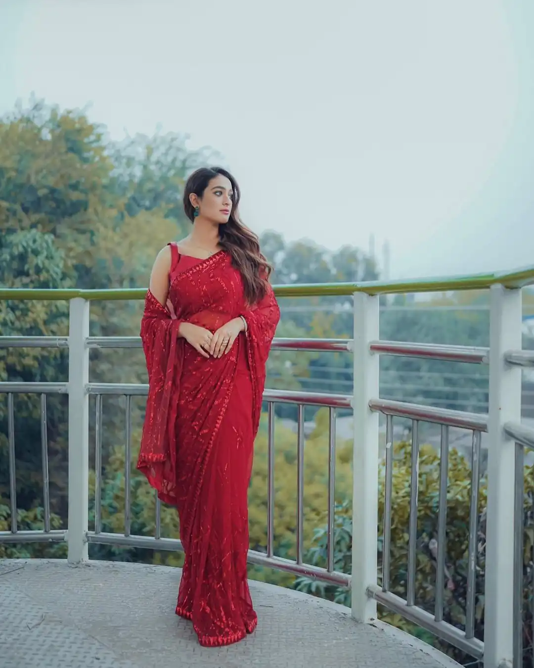 DF 3397 Red Color Georgette Multi & Sequins Embroidery Work With Lace Border On Saree Casual, Party Wear, Wedding, Events Etc. Expected Delivery 4-6 Working Days 1799/- | Sarees, Bollywood Sarees, Creative Sarees, Designer Sarees, Embroidered Sarees, Ethnic Saree, Modern Digital sarees, Party Wear Sarees