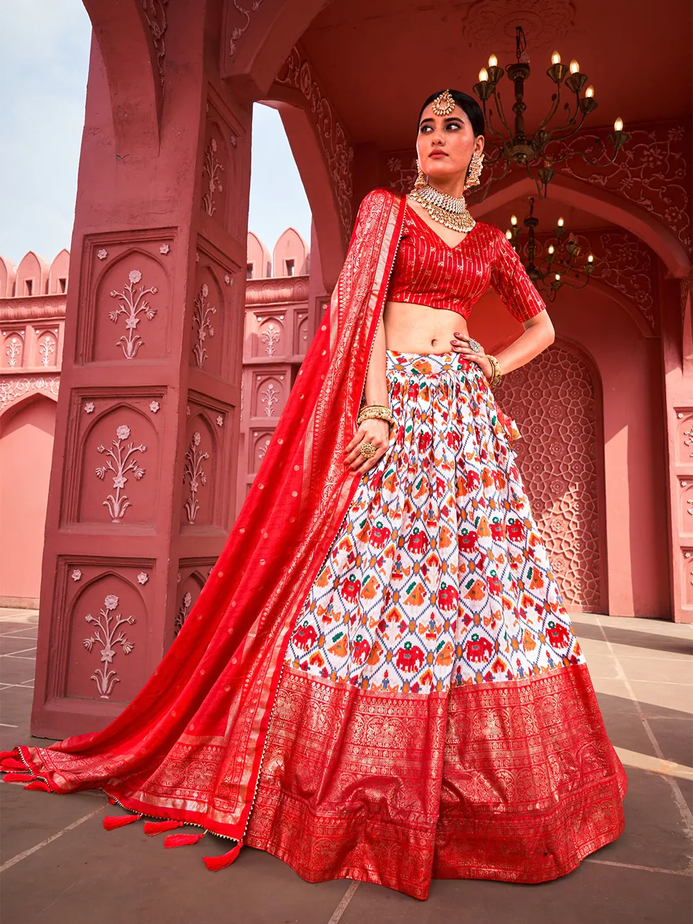 LNB1640 Red Color Dola Silk Patola Foil Printed lehenga choli Traditional Wear, Festive, Wedding, Party, Events etc. Expected 4-6 Working Days @1799/- | Lehenga, Bollywood Lehenga, Creative Lehenga, Designer Lehenga, Embroidered Lehenga, Party Wear Lehenga