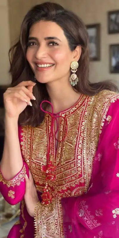 RTC 5306 Pink Top And Plazzo : Taffeta Silk Work: Heavy Embroidery With Sequence Work Karishma Tanna Pink Plazzo Party Casual Wedding @2099 | Salwar suit, Casual Suits, Creative suits, Designer Suits, Palazzo Suits, Party Wear Suits, Straight Suits