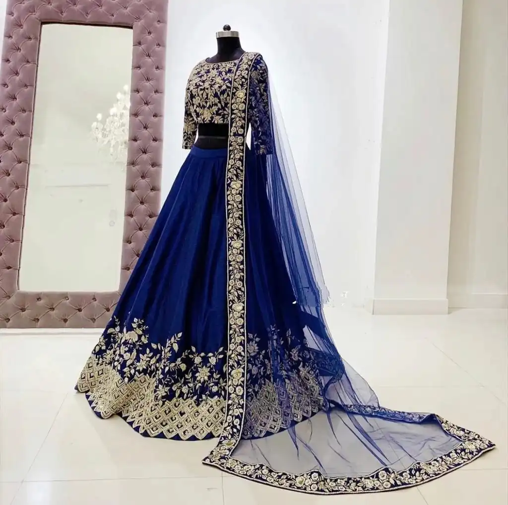 AS 38 Blue Set : 1 Blouse :: 1 Lehenga :: 1 Dupatta Lehenga : Smooth Silk Duppta : Soft Net. 1699/designer embroidery lehenga choli for women | Lehenga, Bollywood Lehenga, Creative Lehenga, Designer Lehenga, Embroidered Lehenga, Party Wear Lehenga