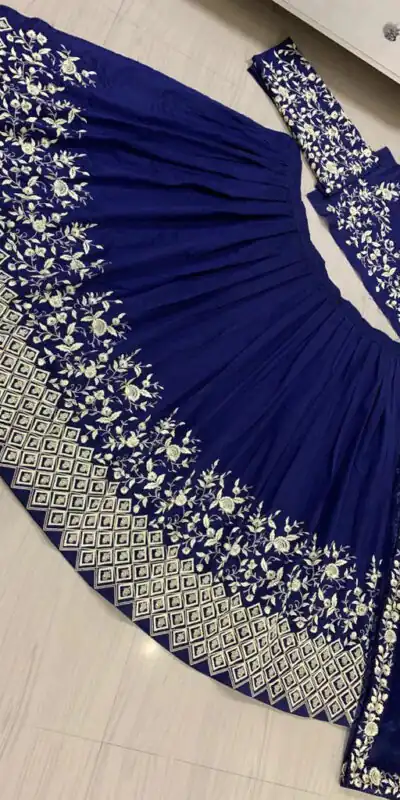 AS 38 Blue Set : 1 Blouse :: 1 Lehenga :: 1 Dupatta Lehenga : Smooth Silk Duppta : Soft Net. 1699/designer embroidery lehenga choli for women | Lehenga, Bollywood Lehenga, Creative Lehenga, Designer Lehenga, Embroidered Lehenga, Party Wear Lehenga