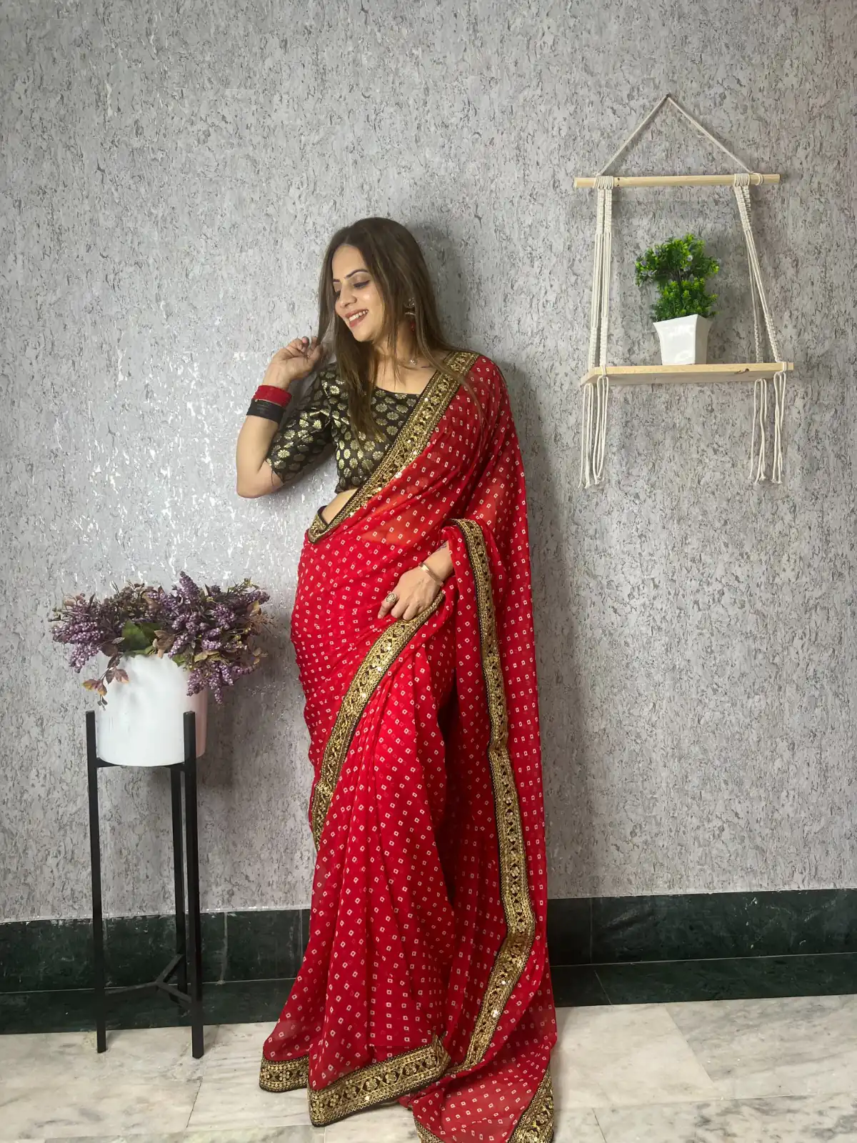 JR 543 Red Color Printed Georgette With Sequence Embroidery Lace Saree Casual, Party Wear, Wedding, Events Etc. Expected Delivery 4-6 Working Days 1449/- | Sarees, Bollywood Sarees, Creative Sarees, Designer Sarees, Embroidered Sarees, Ethnic Saree, Modern Digital sarees, Party Wear Sarees