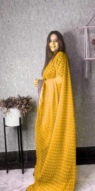 JR 543 Yellow Color Printed Georgette With Sequence Embroidery Lace Saree Casual, Party Wear, Wedding, Events Etc. Expected Delivery 4-6 Working Days 1449/- | Sarees, Bollywood Sarees, Creative Sarees, Designer Sarees, Embroidered Sarees, Ethnic Saree, Modern Digital sarees, Party Wear Sarees